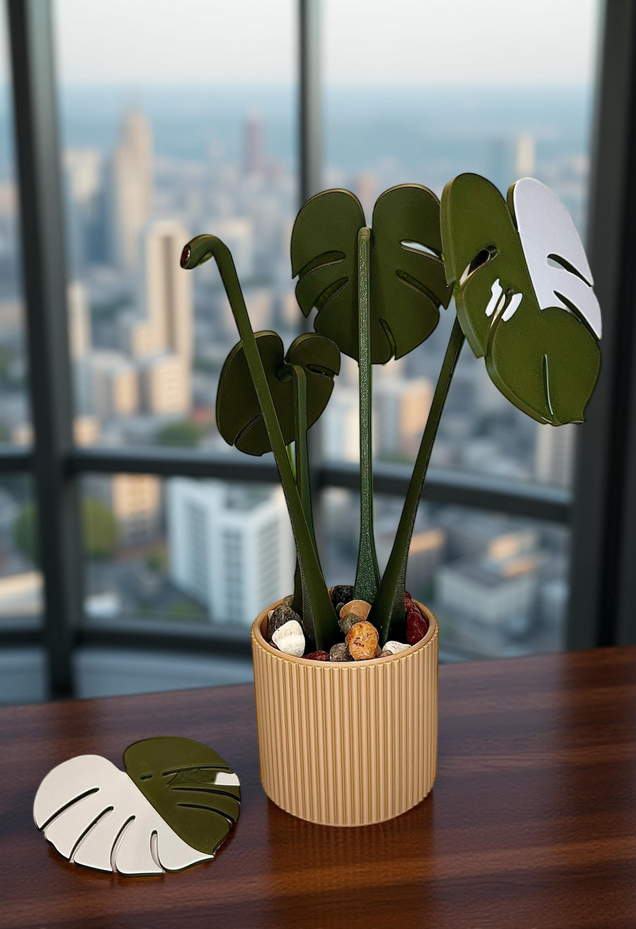 Monstera Coaster Plant with Custom Pot – 3D Prints By Olivia