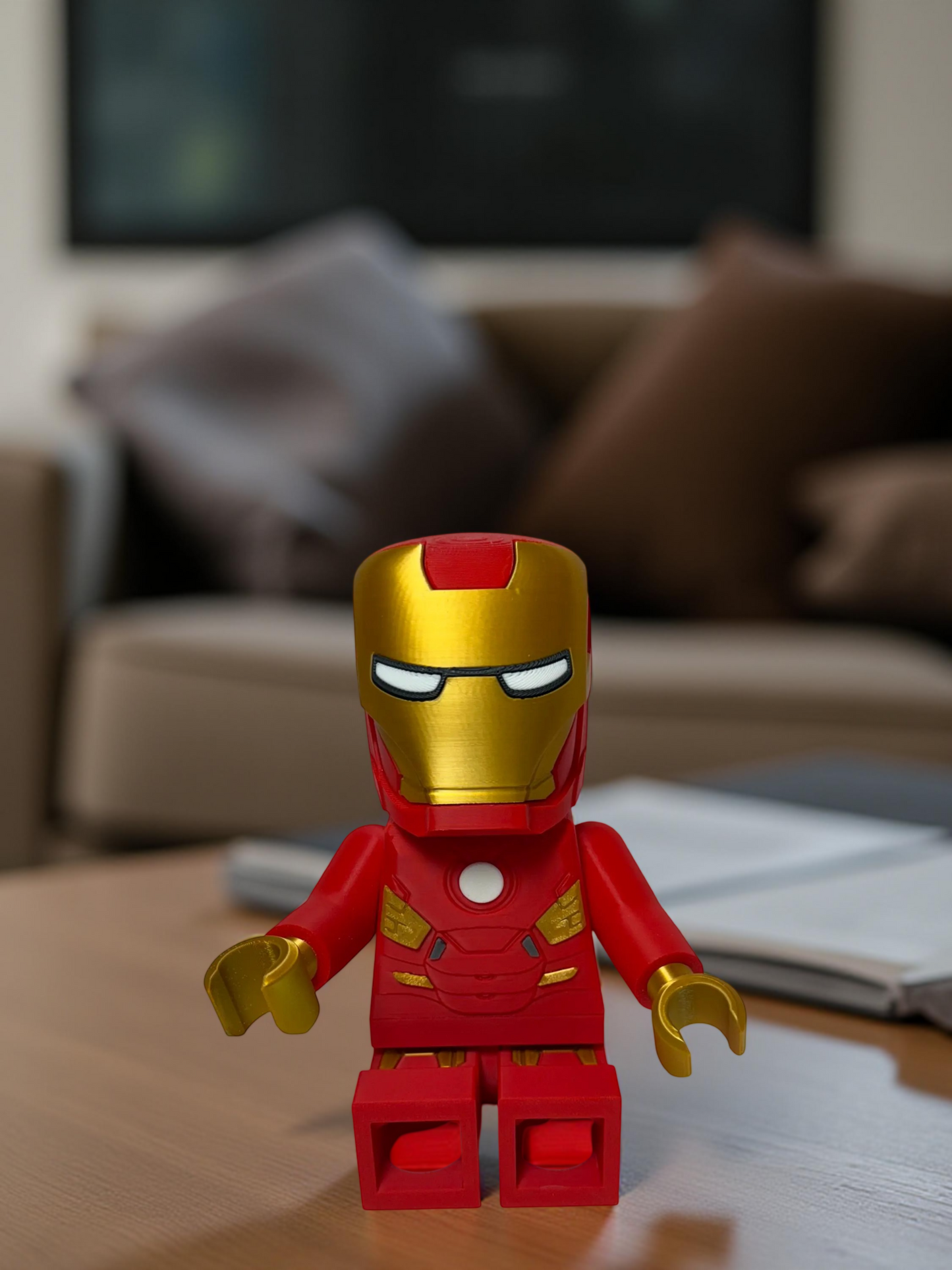 3D Printed Big Brick Iron Hero Figurine