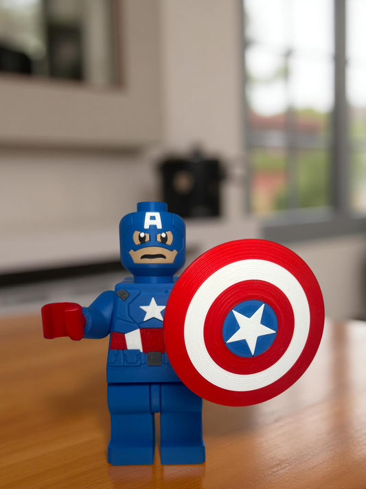 3D Printed Big Brick Hero America Figurine