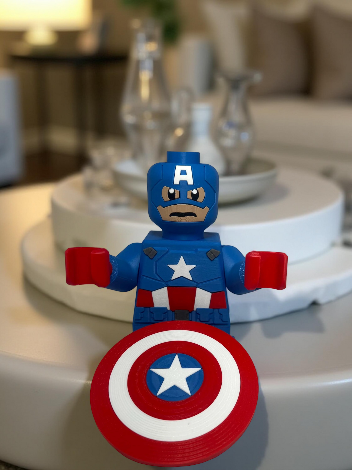 3D Printed Big Brick Hero America Figurine