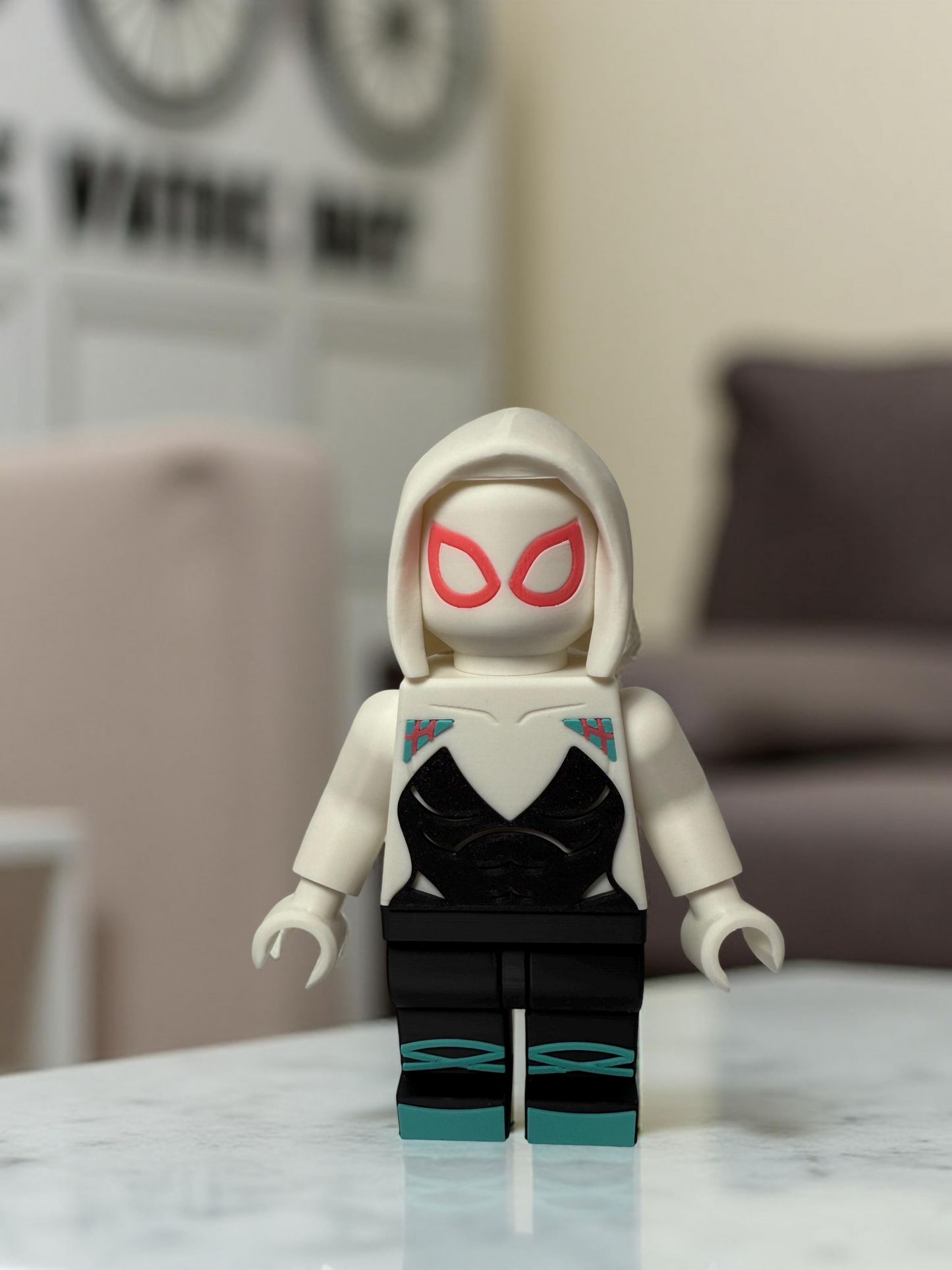 3D Printed Brick Arachnid Woman Hero Figurine
