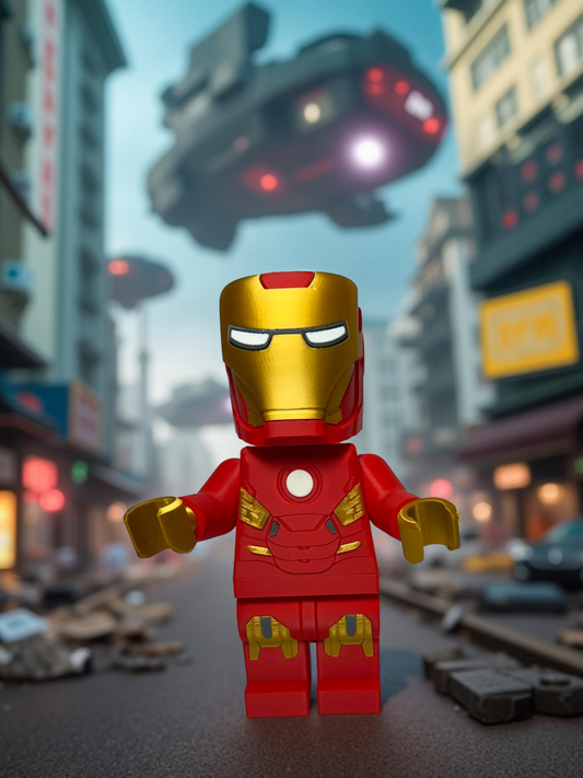 3D Printed Big Brick Iron Hero Figurine